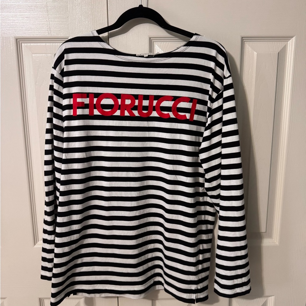 Fiorucci Black and White Striped Long Sleeve Tee